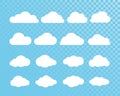 Cloud. Abstract white cloudy set isolated on transparent background. Vector illustration Royalty Free Stock Photo