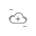 Cloud, add, networking icon. Simple line, outline vector elements of storage and cloud icons for ui and ux, website or mobile Royalty Free Stock Photo