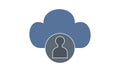 Cloud admin icon in glyph design