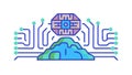 Cloud AI Computing with a Brain Chip on a Cloud Platform, vector design Generative AI Royalty Free Stock Photo