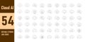Cloud AI and Cloud Computing icon set. Editable line icons. Vector illustration. Royalty Free Stock Photo