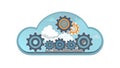 Cloud AI Process & Optimization Icon Vector, vector design Generative AI Royalty Free Stock Photo
