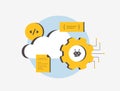 Cloud AI training for machine learning and deep learning development. AI cloud services for ML model deployment Royalty Free Stock Photo