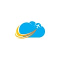 Cloud airplane aviation logo Design