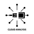 cloud analysis icon, black vector sign with editable strokes, concept illustration Royalty Free Stock Photo