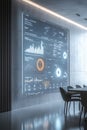 Cloud analytic tools, A captivating holographic display of comprehensive cloud network analysis data, situated in a high-tech