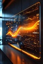 Cloud analytic tools, A stunning holographic projection of a cloud network analytics dashboard, highlighting key performance