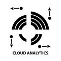 cloud analytics icon, black vector sign with editable strokes, concept illustration Royalty Free Stock Photo