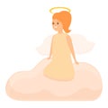 Cloud angel icon, cartoon style Royalty Free Stock Photo