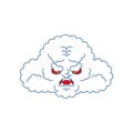 Cloud angry. Cloud man evil emotions. Vector illustration