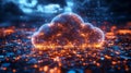 Cloud API Integration with Interconnected Clouds Data Flow Lines and Digital Elements Generative AI