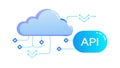 Cloud API Integration: Seamless System Connection, vector design Generative AI Royalty Free Stock Photo