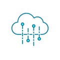 Cloud API line icon. Application programming interface. Easy and secure data exchange software. Royalty Free Stock Photo
