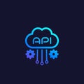 Cloud API, software integration vector icon