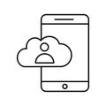 Cloud app Isolated Vector icon which can easily modify or edit Royalty Free Stock Photo