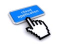 cloud application button on white