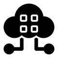 Cloud Application, Cloud App, Cloud Based Glyph Solid Icon