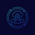 Cloud architecture or saas icon, linear design