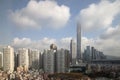Cloud around top of Shenzhen Pingan Financial center Royalty Free Stock Photo