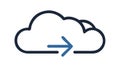 Cloud with Arrow Icon, Cloud Computing, Data Transfer, Sync, vector design Generative AI Royalty Free Stock Photo