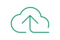 Cloud and arrow symbol for icon with line thin, simple line arrow up green cloud, icons add data to cloud for ui ux website or Royalty Free Stock Photo