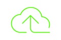 Cloud and arrow symbol for icon with line thin, simple line arrow up green cloud, icons add data to cloud for ui ux website or Royalty Free Stock Photo