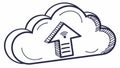 Cloud with arrow up, cloud computing and data upload icon. vector design Generative AI Royalty Free Stock Photo