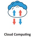 Cloud Arrows Isolated and Vector Icon for Technology