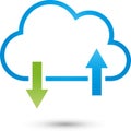 Cloud and arrows, IT services and Internet logo Royalty Free Stock Photo