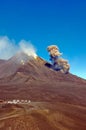 Cloud of ashes at Etna eruption