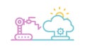 Cloud Automation and Robotics, AI Powered Cloud, Smart Operations, vector design Generative AI Royalty Free Stock Photo