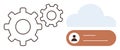 Cloud Automation Setup with User Login and Gear Mechanisms Royalty Free Stock Photo