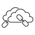 Cloud backlink strategy icon, outline style