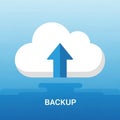 Cloud backup icon with arrow pointing upward, digital storage concept Royalty Free Stock Photo