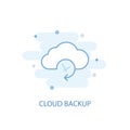 Cloud Backup line concept. Simple line