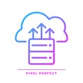 Cloud backup pixel perfect gradient linear vector icon