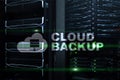 Cloud backup. Server data loss prevention. Cyber security Royalty Free Stock Photo