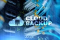 Cloud backup. Server data loss prevention. Cyber security Royalty Free Stock Photo