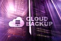Cloud backup. Server data loss prevention. Cyber security Royalty Free Stock Photo