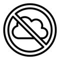 Cloud ban line icon, cloud storage concept. Vector graphics. Forbidden, prohibited item sign on white background, style Royalty Free Stock Photo