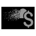 White Disintegrating Dotted Halftone Cloud Banking Icon
