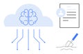 Cloud-Based AI Network Processing Data with User Profile and Secure Digital Storage Royalty Free Stock Photo