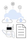 Cloud-Based AI Robot Managing Data and Secure Connections with Document Access Royalty Free Stock Photo