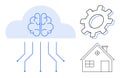 Cloud-Based AI Technology for Smart Home Automation and System Integration Royalty Free Stock Photo