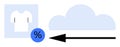 Cloud-Based Apparel Data Upload Concept with Percentage Icon and Arrow Royalty Free Stock Photo