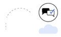 Cloud-Based Communication Concept with Message Verification Checkmark Royalty Free Stock Photo