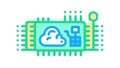 Cloud Based Computing Chip Icon, Digital Server and Data Processing Vector, vector design Generative AI Royalty Free Stock Photo