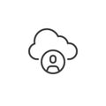 Cloud Based CRM line icon