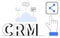Cloud-Based CRM System with Analytics, Integration, and Sharing Features Royalty Free Stock Photo