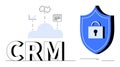 Cloud-Based CRM System with Data Security and Integrated Features for Business Management Royalty Free Stock Photo
